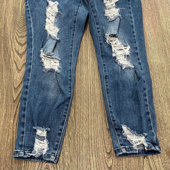 Bien Bleu Womens Skinny Jeans High Rise Distressed Denim Medium Wash Blue Sz 20 - Picture 2 of 11